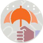 umbrella icon umbrella and hand drawing