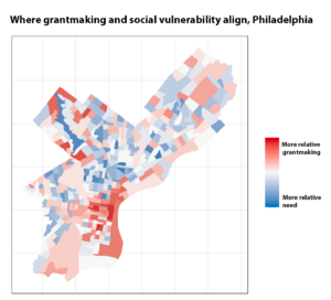 Where grantmaking and social vulnerabilty align, Philadelphia