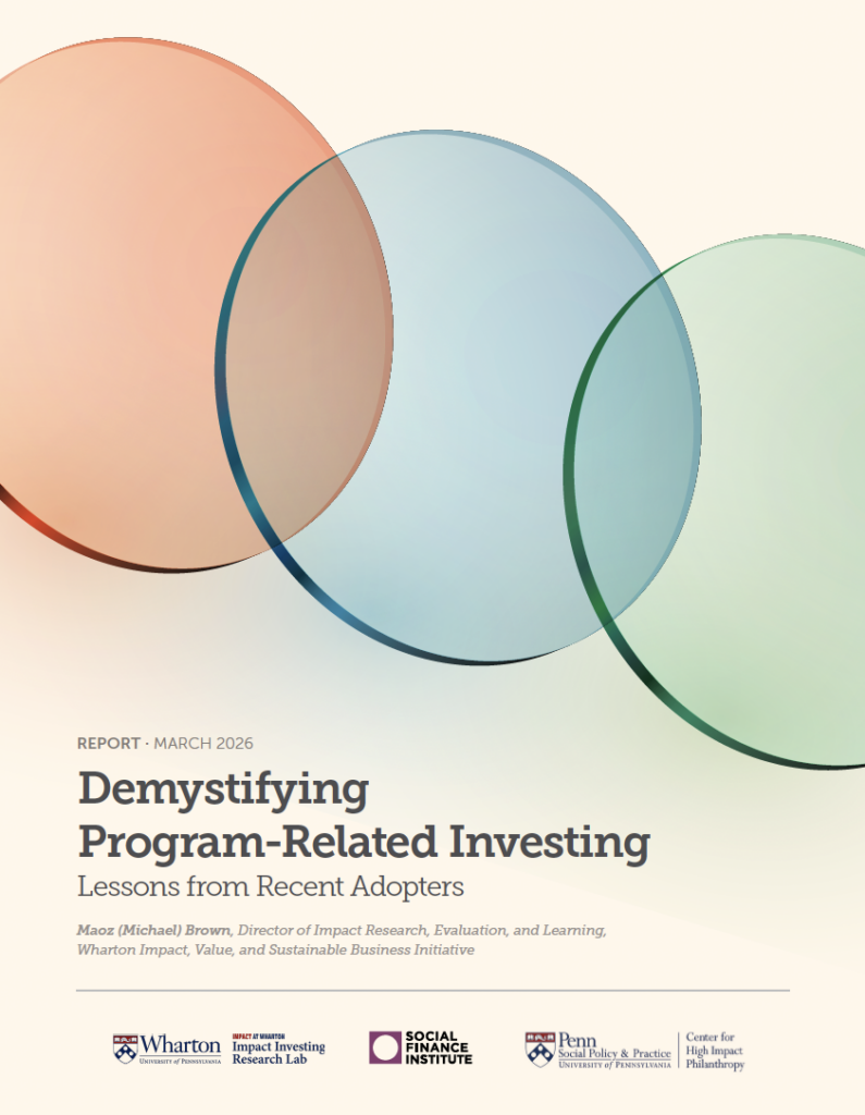 New applied research: Demystifying Program Related Investing: Insights from Recent Adopters